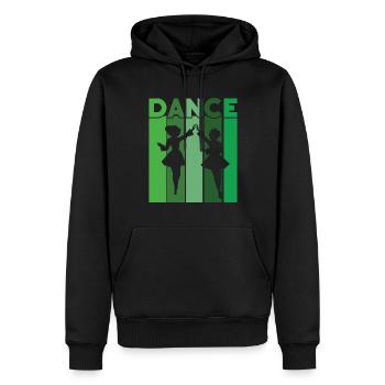 Danse irlandaise - Sweat à capuche Premium bio Homme - noir - Devant - Nico (187cm)