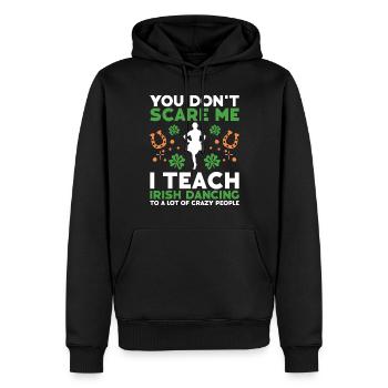 Danse irlandaise - Sweat à capuche Premium bio Homme - noir - Devant - Nico (187cm)