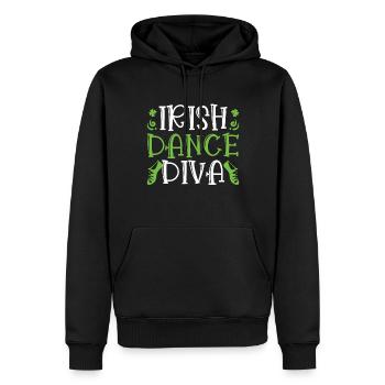 Danse irlandaise - Sweat à capuche Premium bio Homme - noir - Devant - Nico (187cm)