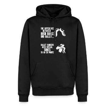 Danse irlandaise - Sweat à capuche Premium bio Homme - noir - Devant - Nico (187cm)