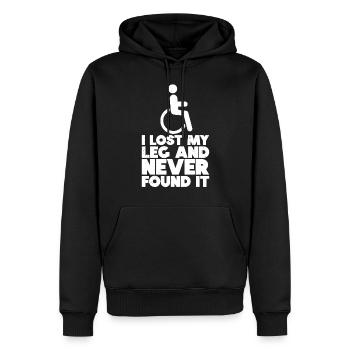 Fauteuil roulant - Sweat à capuche Premium bio Homme - noir - Devant - Nico (187cm)