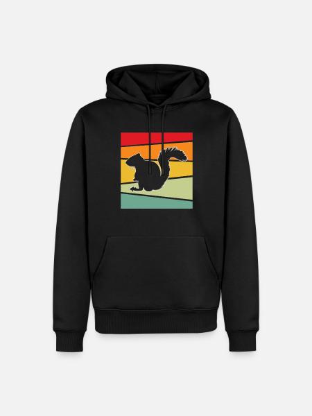 Écureuil rétro - Sweat à capuche Premium bio Homme - noir