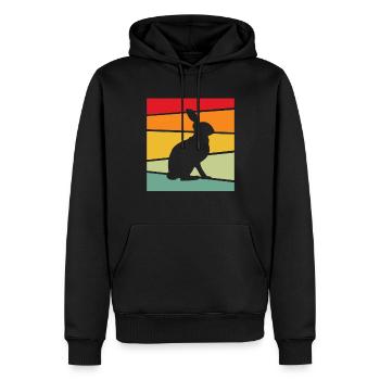 Lapin Rétro - Sweat à capuche Premium bio Homme - noir - Devant - Nico (187cm)