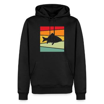 Fisch Retro - Männer Premium Bio Hoodie - Schwarz - Vorne - Nico (187cm)