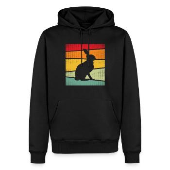 Lapin Rétro - Sweat à capuche Premium bio Homme - noir - Devant - Nico (187cm)
