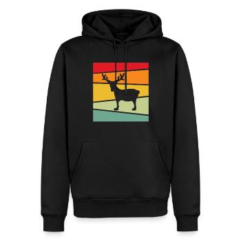 Moose Retro - Sweat à capuche Premium bio Homme - noir - Devant - Nico (187cm)