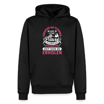 Ergotherapeutin macht keine Pause Ergotherapie - Männer Premium Bio Hoodie - Schwarz - Vorne - Nico (187cm)