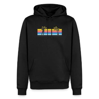 Violon Violoniste Rétro Vintage - Sweat à capuche Premium bio Homme - noir - Devant - Nico (187cm)