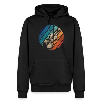 Violon Violoniste Rétro Vintage - Sweat à capuche Premium bio Homme - noir - Devant - Nico (187cm)