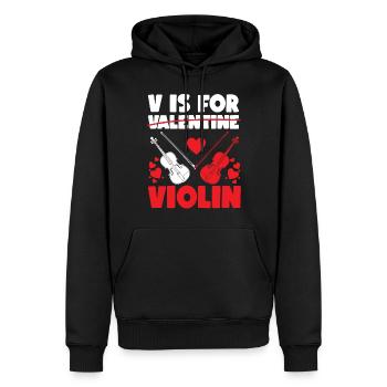 Violin Violinist Valentines Day V - Männer Premium Bio Hoodie - Schwarz - Vorne - Nico (187cm)