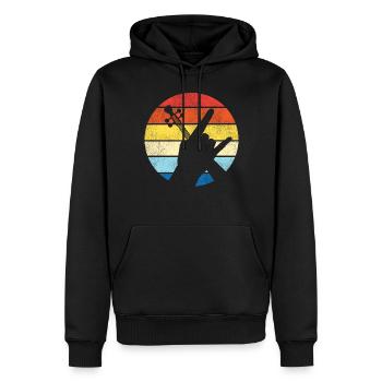 Violin Violinist Retro Vintage - Männer Premium Bio Hoodie - Schwarz - Vorne - Nico (187cm)