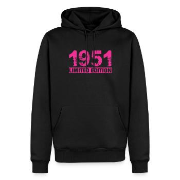 Édition limitée 1951 - Sweat à capuche Premium bio Homme - noir - Devant - Nico (187cm)