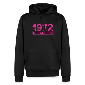 Édition limitée 1972 - Sweat à capuche Premium bio Homme - noir - Devant - Nico (187cm)