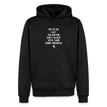 Skiing can change the way you see the world - Männer Premium Bio Hoodie - Schwarz - Vorne - Nico (187cm)