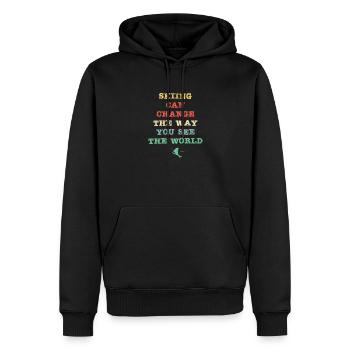 Le ski peut changer votre façon de voir le monde - Sweat à capuche Premium bio Homme - noir - Devant - Nico (187cm)