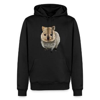 Quokka - das niedliche Beuteltier - Männer Premium Bio Hoodie - Schwarz - Vorne - Nico (187cm)