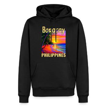 Boracay Philippinen Sonnenuntergang - Männer Premium Bio Hoodie - Schwarz - Vorne - Nico (187cm)