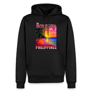 Boracay Philippinen Sonnenuntergang - Männer Premium Bio Hoodie - Schwarz - Vorne - Nico (187cm)