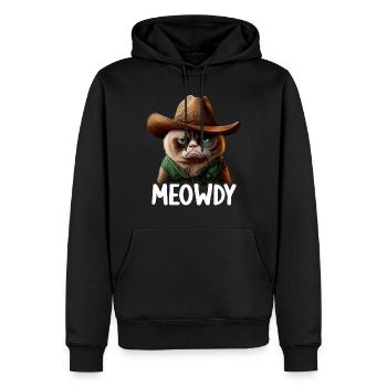 Meowdy Funny cat Meme for Cat Lovers - Männer Premium Bio Hoodie - Schwarz - Vorne - Nico (187cm)