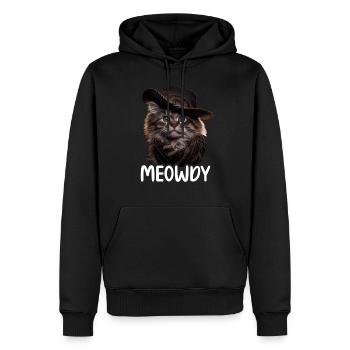 Meowdy Funny cat Meme for Cat Lovers - Männer Premium Bio Hoodie - Schwarz - Vorne - Nico (187cm)
