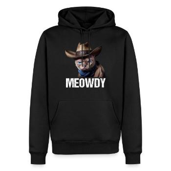 Meowdy Funny cat Meme for Cat Lovers - Männer Premium Bio Hoodie - Schwarz - Vorne - Nico (187cm)