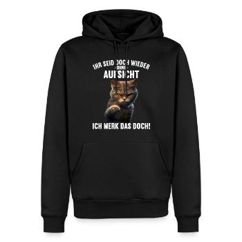 Ihr seid doch wieder ohne Aufsicht ich merk das - Männer Premium Bio Hoodie - Schwarz - Vorne - Nico (187cm)