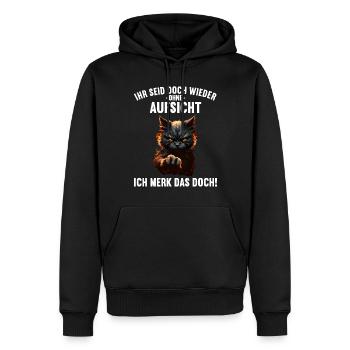 Ihr seid doch wieder ohne Aufsicht ich merk das - Männer Premium Bio Hoodie - Schwarz - Vorne - Nico (187cm)