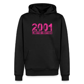 Limited Edition 2001 - Männer Premium Bio Hoodie - Schwarz - Vorne - Nico (187cm)