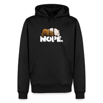 Font Nope Ours Sommeil - Sweat à capuche Premium bio Homme - noir - Devant - Nico (187cm)