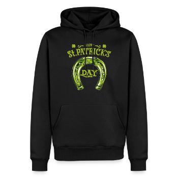 FER À CHEVAL DE LA SAINT-PATRICK - Sweat à capuche Premium bio Homme - noir - Devant - Nico (187cm)