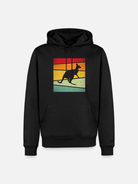 Kangaroo Retro - Men’s Premium Organic Hoodie - black