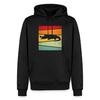 Krokodil Retro - Männer Premium Bio Hoodie - Schwarz - Vorne - Nico (187cm)