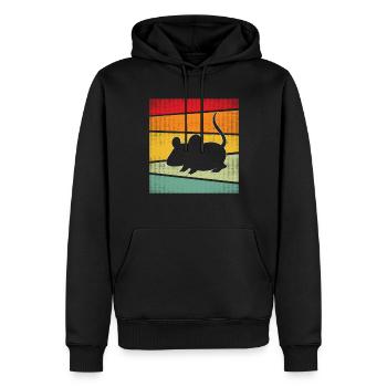 Maus Retro - Männer Premium Bio Hoodie - Schwarz - Vorne - Nico (187cm)