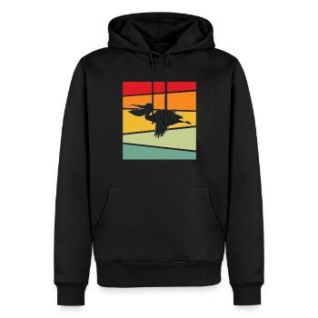 Pelikan Rétro - Sweat à capuche Premium bio Homme - noir - Devant - Nico (187cm)