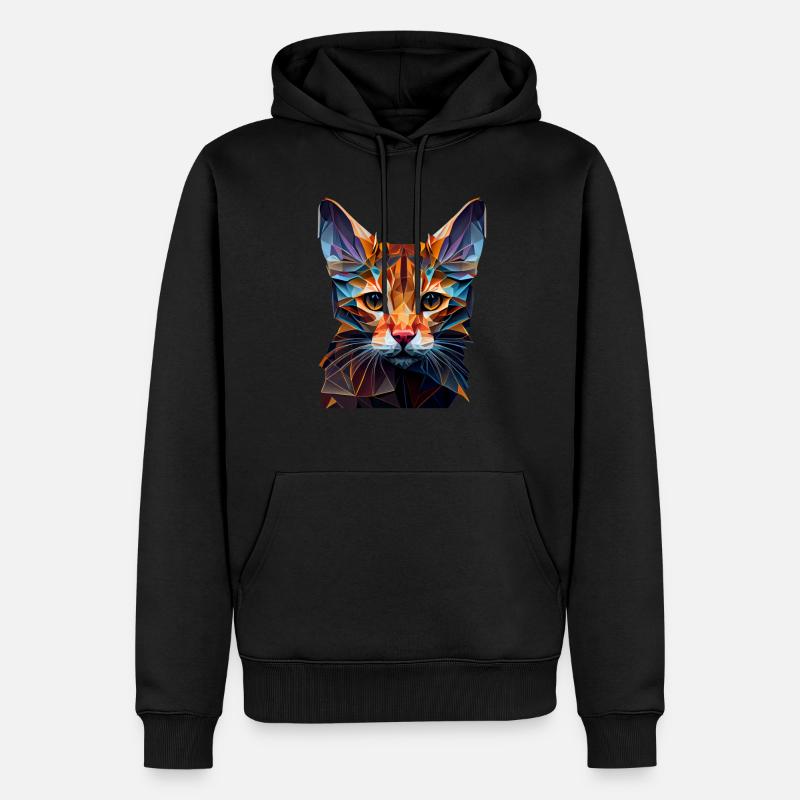 Chaton Chaton Chat Polygone Chat - Sweat à capuche Premium bio Homme - noir