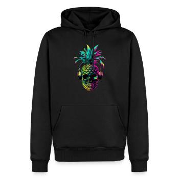 EDM Musik Rave Festival Ananas Techno - Männer Premium Bio Hoodie - Schwarz - Vorne - Nico (187cm)