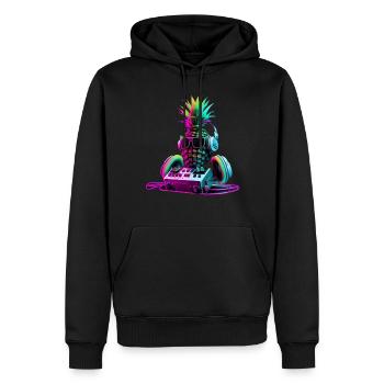EDM Musik Rave Festival Ananas Techno - Männer Premium Bio Hoodie - Schwarz - Vorne - Nico (187cm)