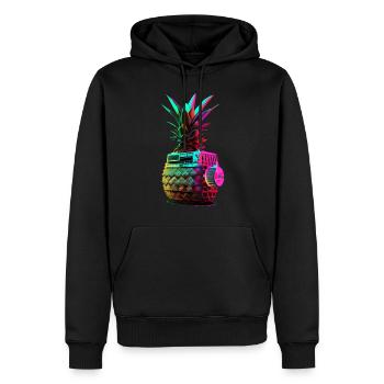 EDM Musik Rave Festival Ananas Techno - Männer Premium Bio Hoodie - Schwarz - Vorne - Nico (187cm)