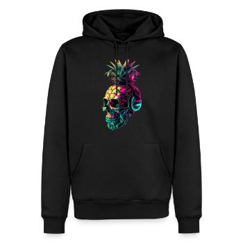 EDM Musik Rave Festival Ananas Techno - Männer Premium Bio Hoodie - Schwarz - Vorne - Nico (187cm)