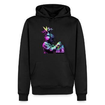 EDM Musik Rave Festival Ananas Techno - Männer Premium Bio Hoodie - Schwarz - Vorne - Nico (187cm)