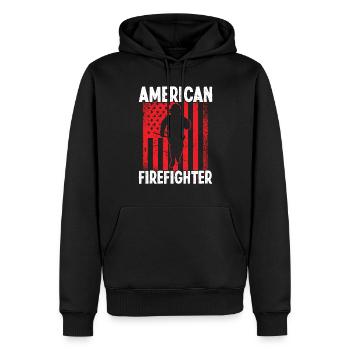 Firefighter American Firefighter Fire Department - Men’s Premium Organic Hoodie - black - Front - Nico (187cm)