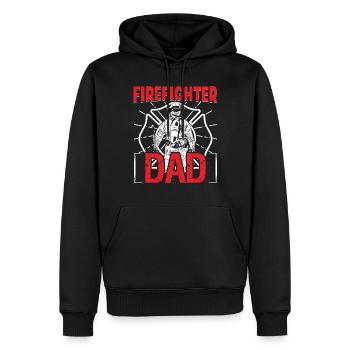 Firefighter Dad Fire Brigade - Men’s Premium Organic Hoodie - black - Front - Nico (187cm)