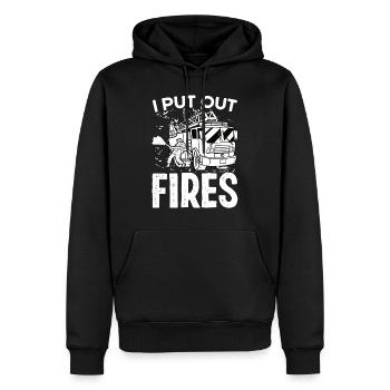 Un pompier éteint les incendies Pompiers - Sweat à capuche Premium bio Homme - noir - Devant - Nico (187cm)