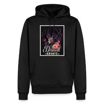 Dirndl Ersatz Dirndl Trachten Kostüm Dirndl Ersatz - Männer Premium Bio Hoodie - Schwarz - Vorne - Nico (187cm)