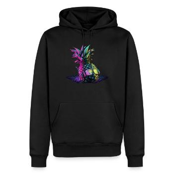 EDM Musik Rave Festival Ananas Techno - Männer Premium Bio Hoodie - Schwarz - Vorne - Nico (187cm)