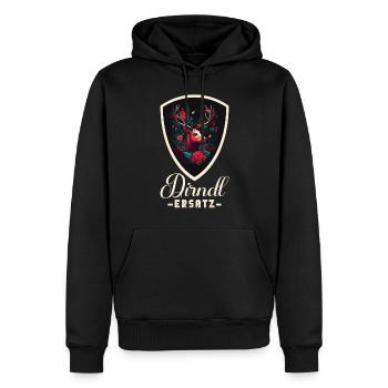 Dirndl Ersatz Dirndl Trachten Kostüm Dirndl Ersatz - Männer Premium Bio Hoodie - Schwarz - Vorne - Nico (187cm)