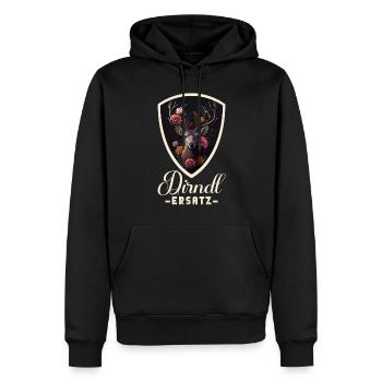 Dirndl Ersatz Dirndl Trachten Kostüm Dirndl Ersatz - Männer Premium Bio Hoodie - Schwarz - Vorne - Nico (187cm)