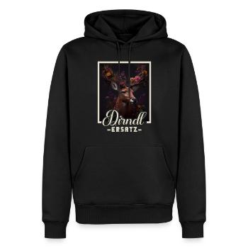 Dirndl Ersatz Dirndl Trachten Kostüm Dirndl Ersatz - Männer Premium Bio Hoodie - Schwarz - Vorne - Nico (187cm)