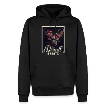 Dirndl Ersatz Dirndl Trachten Kostüm Dirndl Ersatz - Männer Premium Bio Hoodie - Schwarz - Vorne - Nico (187cm)