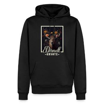 Dirndl Ersatz Dirndl Trachten Kostüm Dirndl Ersatz - Männer Premium Bio Hoodie - Schwarz - Vorne - Nico (187cm)